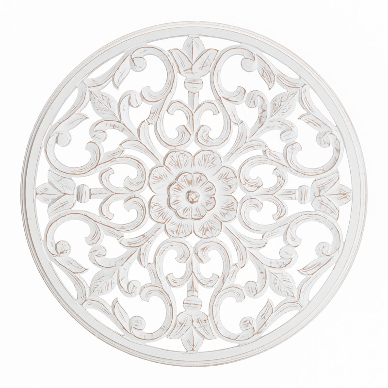 Bastia Round Medallion White 30"