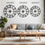 Horloge murale 16 pouces Art déco silencieuse - métal noir avec grands chiffres arabes pour la cuisine, le salon, la chambre à coucher, la salle à manger