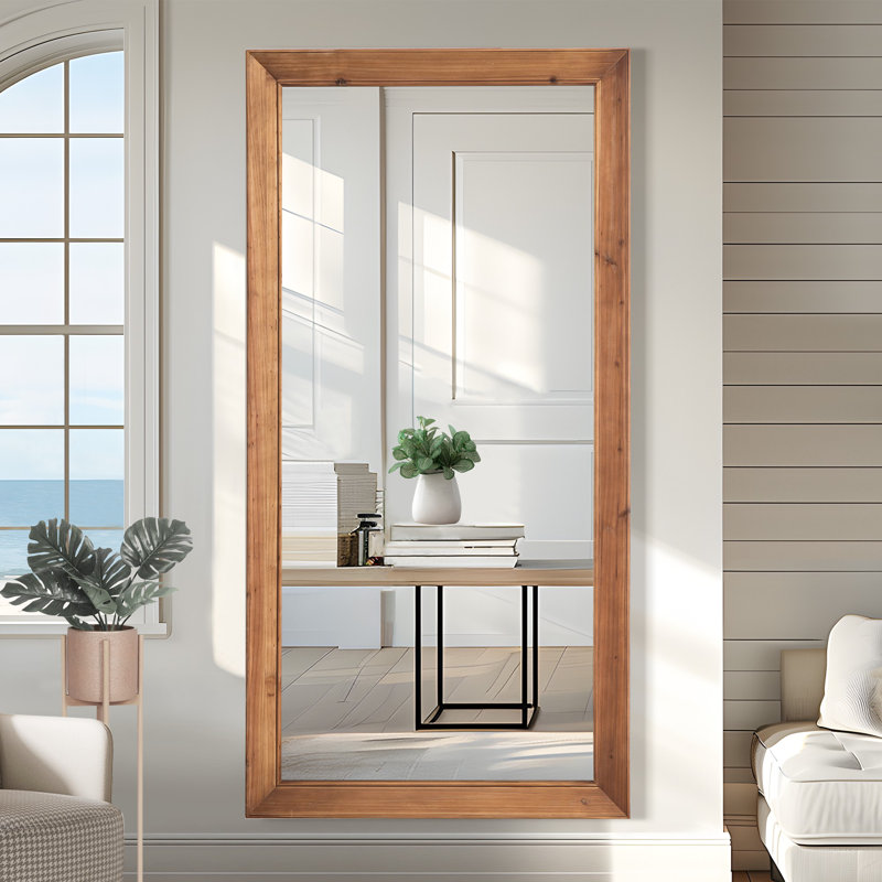 Miroir mural autoportant Arejas, Bois, 71" x 35"