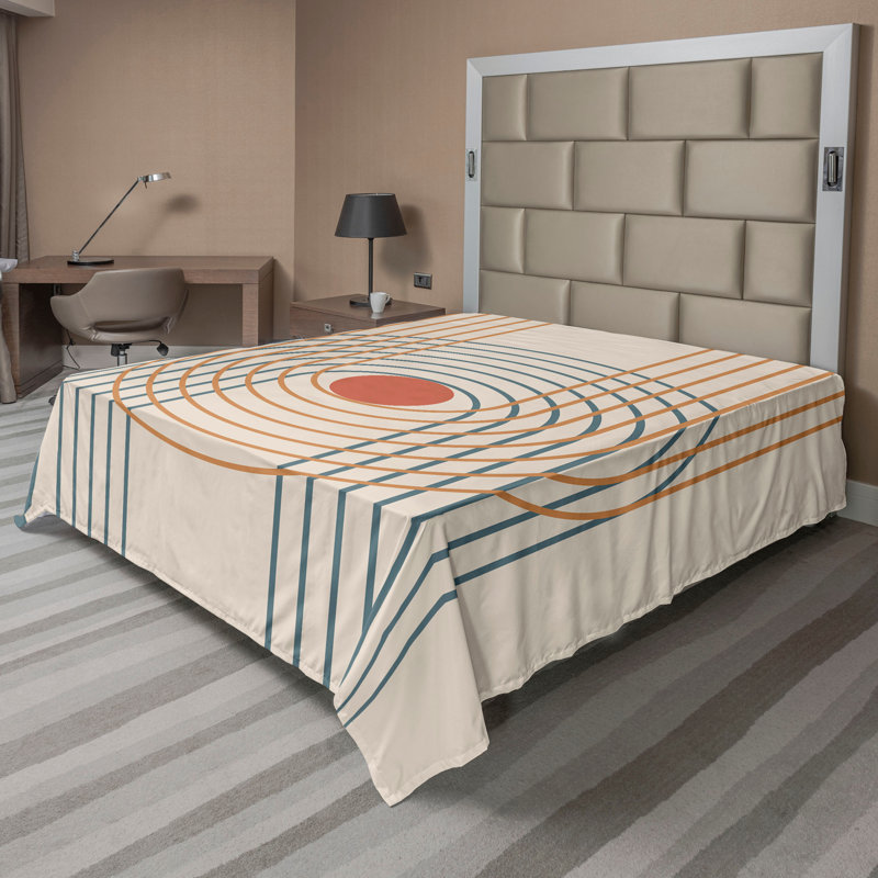 Drap plat moderne de style bohème Ambesonne, Drap plat grand, Champagne / motif abstrait saumon foncé