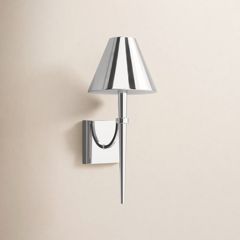 Edmont Steel Candle Wall Light, Polished Nickel