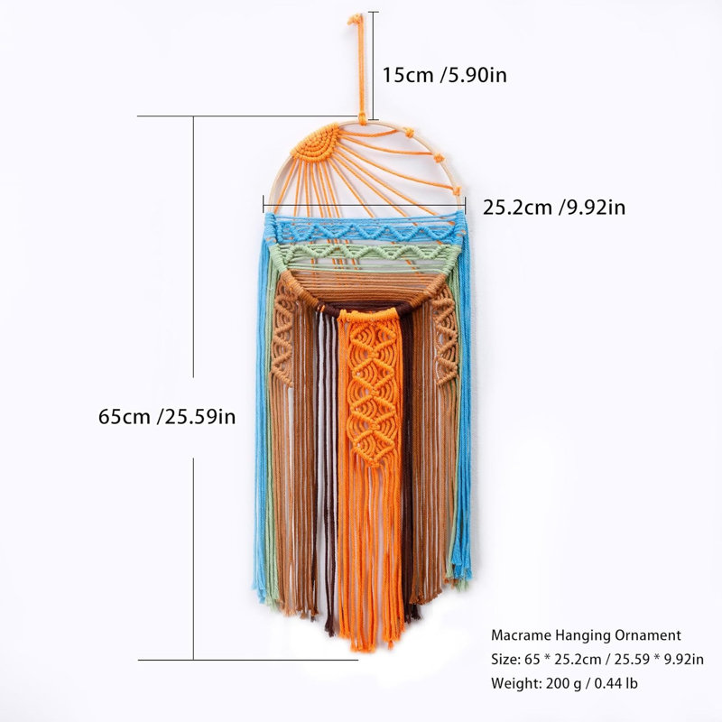 Décoration murale tapisserie Attrape-rêves tissé Macramé Sunrise 