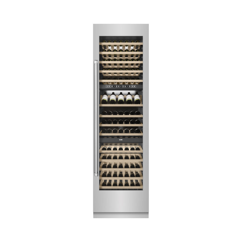 ZLINE Autograph 24 in. 12.4 cu. ft. Triple Zone 100 Bottle Column Wine Cooler and Accents, Stainless Steel