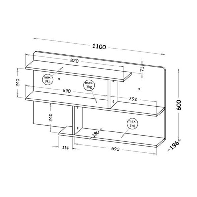 Jahmel 3 Piece Tiered Shelf