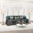 Two-Tone Floor Lamp With Linen Shade - Matte Black/Brass Finish