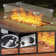 7-Pieces Wicker Outdoor Conversation Set for 6 Person With 2 Rocking and Swivel Chairs & Fire Pit Table