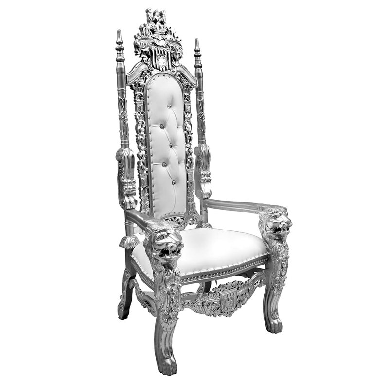 Jaqlyn Upholstered Armchair, White 100% Polyester, Silver