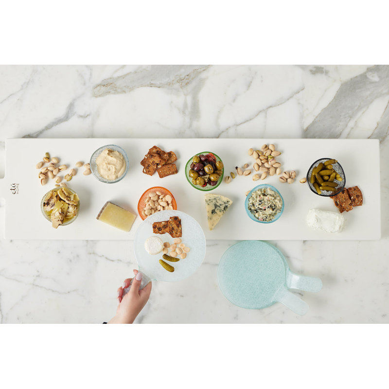 Glass Stacking Appetizer Plate, White