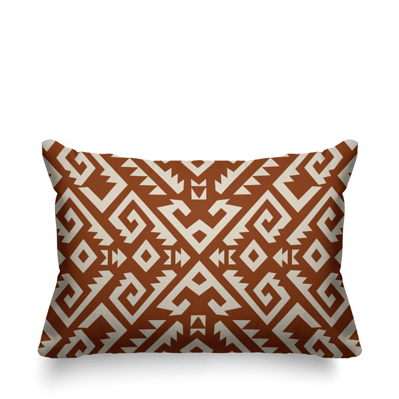 Coussin intérieur / extérieur Chitto Southwestern, Orange brûlé