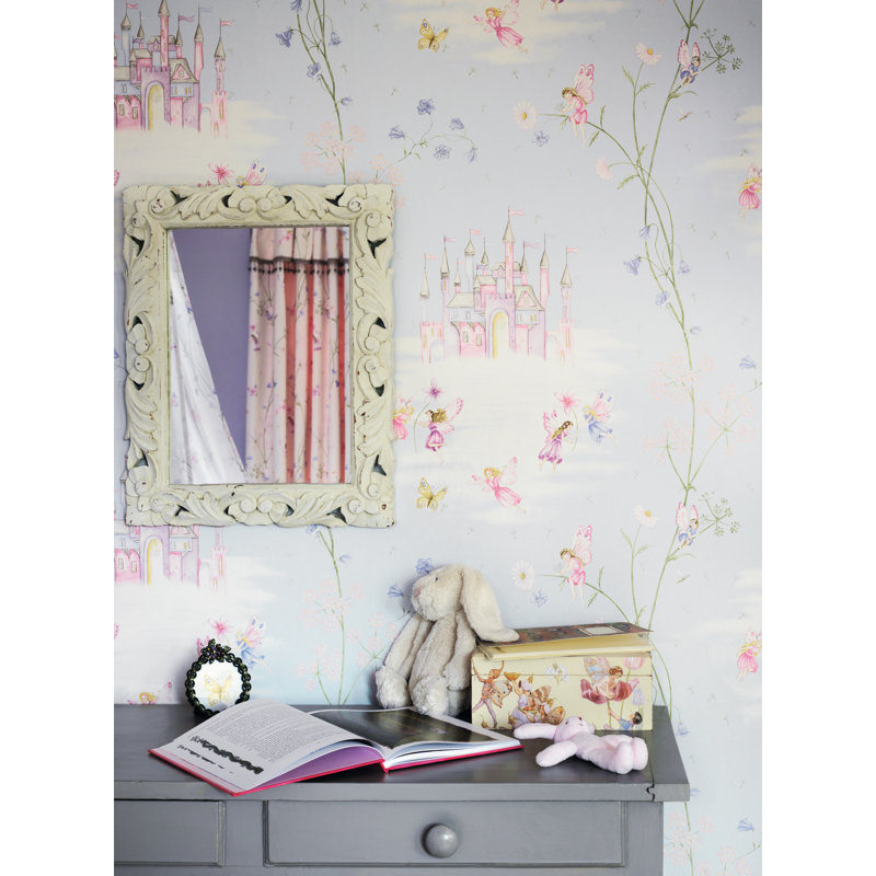 Fairy Castle 10.05m x 52cm Matte Wallpaper Roll, Pink