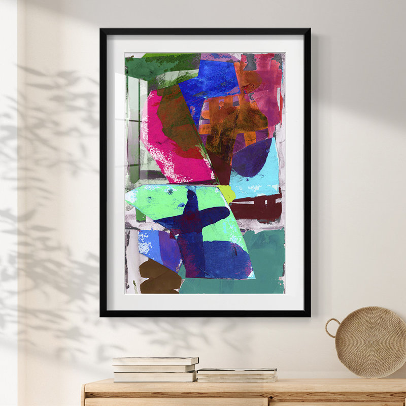Brights Strokes III - impression encadrée, H 28,5 po x l 20,5 po, Noir