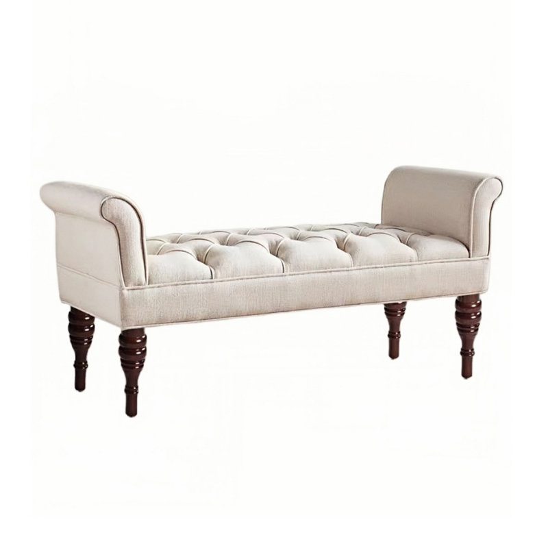 Banc de rangement Laiza, Blanc cassé, H 20,47 po x l 59,05 po x P 17,71 po
