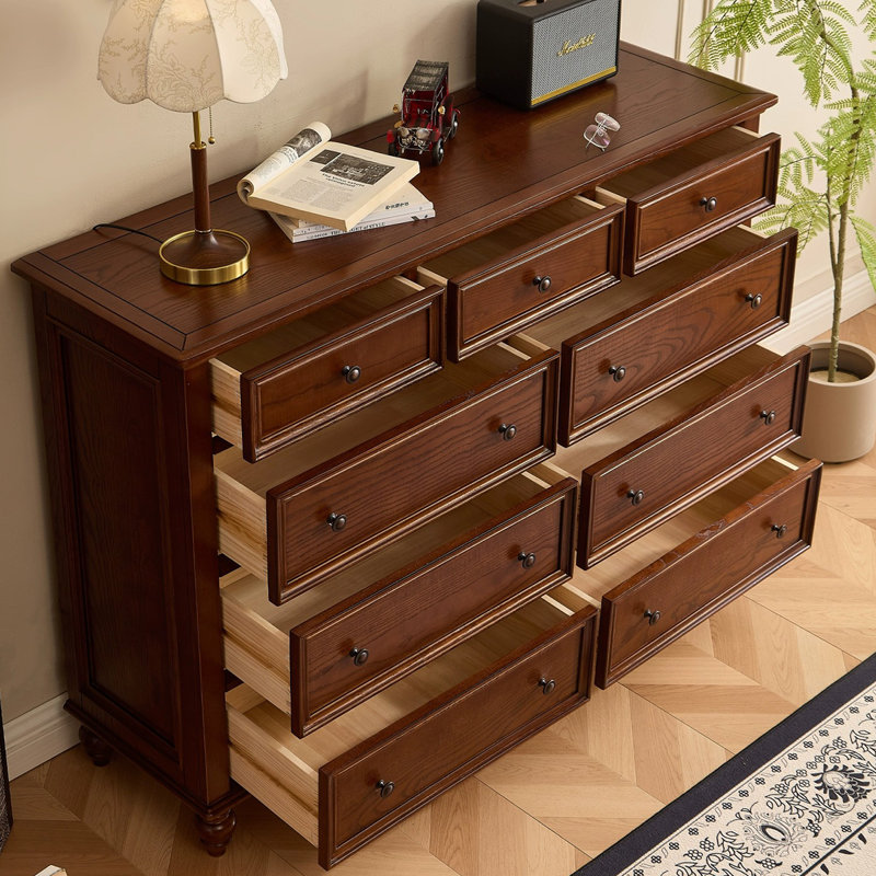 Buffet en bois de noyer massif, H 40,83 po x l 59,84 po x P 17,72 po