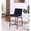 Contemporary Counter Height Seat With Leather Accents And Boucle Fabric Luxury Upholstery Wooden Frame