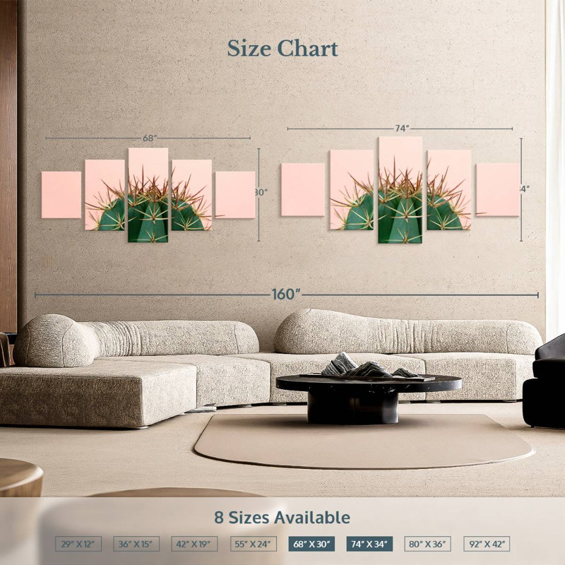 Cactus simple, H 30 po x l 68 po