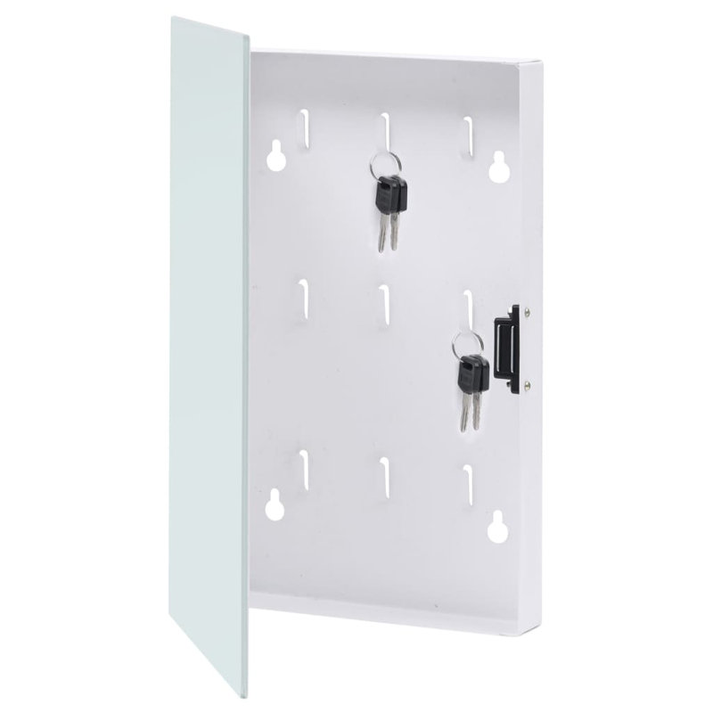 VidaXL Key Box with Magnetic Board Key Cabinet Storage Box Office, White