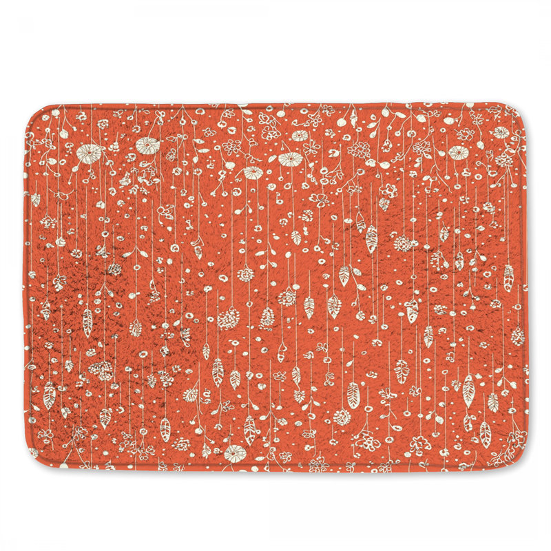 Tapis de bain floral Boho, 34in W x 21in L