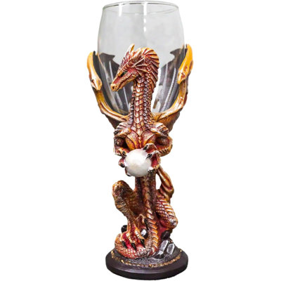 Dragon rouille, perle et verre à vin Guardian