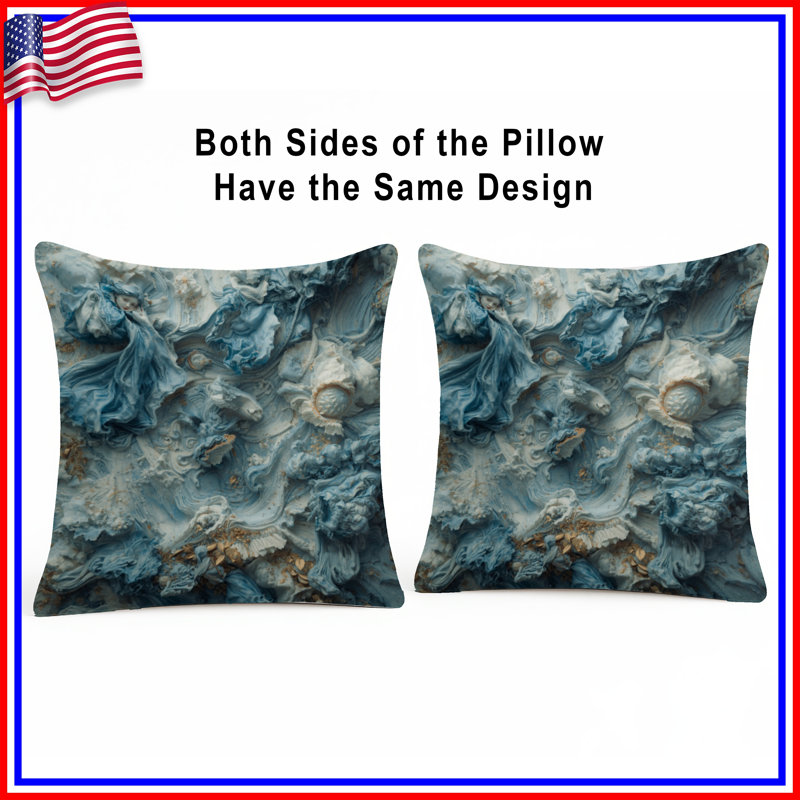 Coussins décoratifs bleus, 16 x 16 pouces