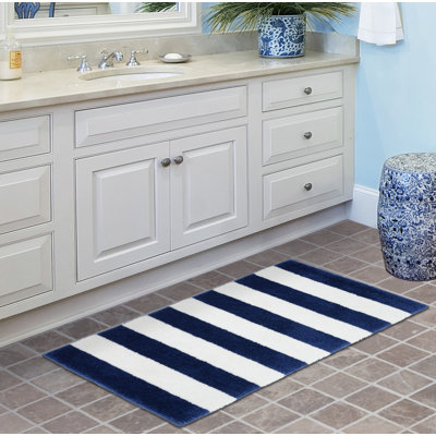 Tapis pour salle de bain en nylon et polyester à envers antidérapant Ronning Beach