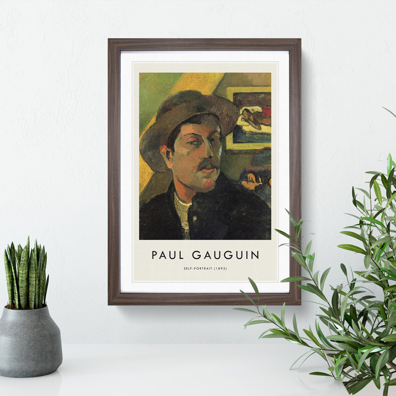 Self Portrait by Paul Gauguin - Picture Frame Painting, 65cm H x 48cm W x 2cm D, Walnut