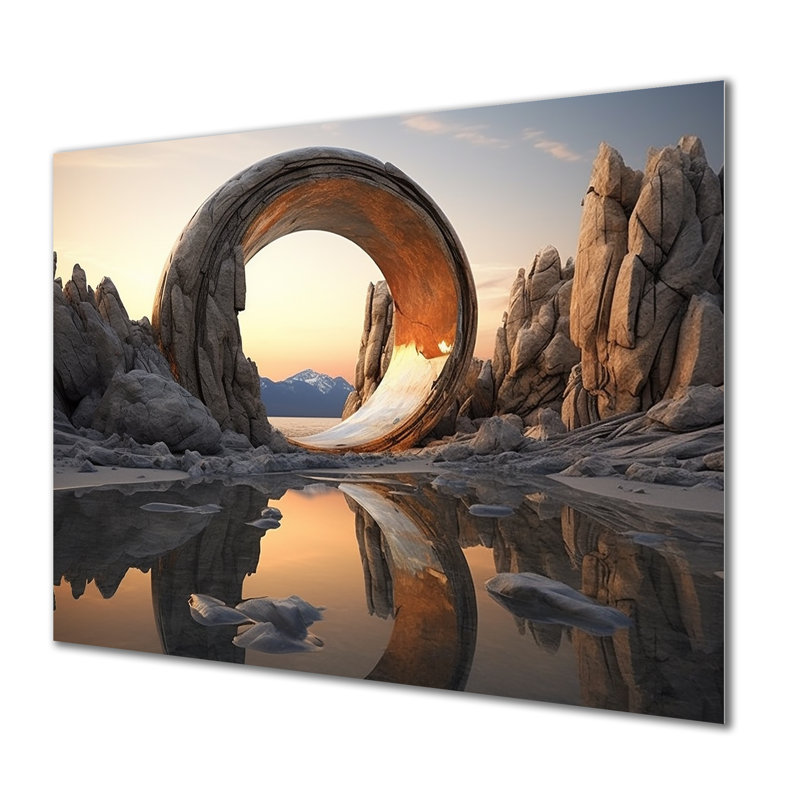 Art mural surréaliste en métal, H 12 po x l 20 po x P 1 po