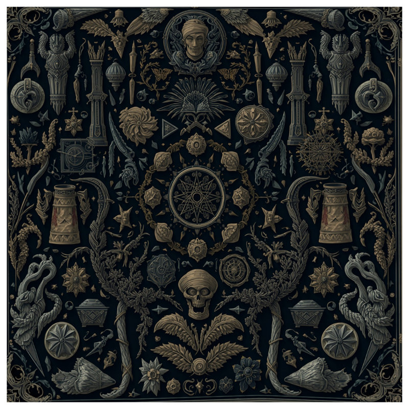 Ornate Gothic Motif Comforter, Queen