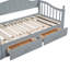 Lit de jour extensible en bois avec 2 tiroirs de rangement-1327769149