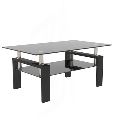 Rectangle Glass Coffee Table, Modern Center Table