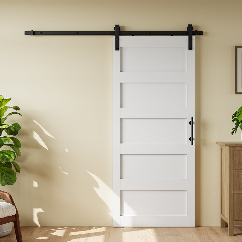 Porte de grange en bois manufacturé de 84 po de hauteur avec quincaillerie d'installation, 42 po x 84 po