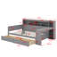 Lit de jour avec tablettes de rangement, tiroirs de rangement et bureau d'étude-1039960099