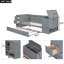 Lit de jour simple avec accoudoirs de rangement, lit gigogne et station de charge, gris-338106635