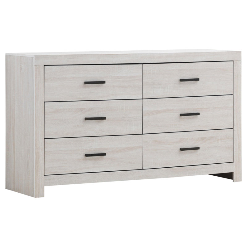 Élégance intemporelle - Commode 6 tiroirs Tomy Coastal White, Ivoire ivoire