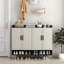 Buffet, armoire à chaussures avec 4 portes et grande armoire de rangement moderne pour chaussures avec tablettes réglables pour vestibule