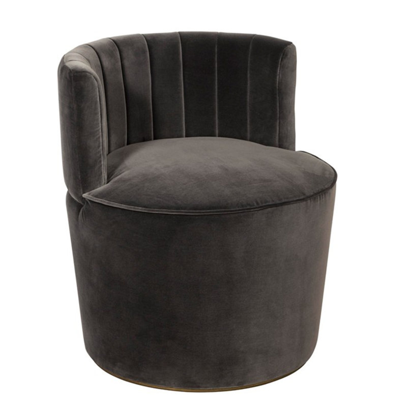 Fauteuil demi-tonneau rembourré Summers, Gris
