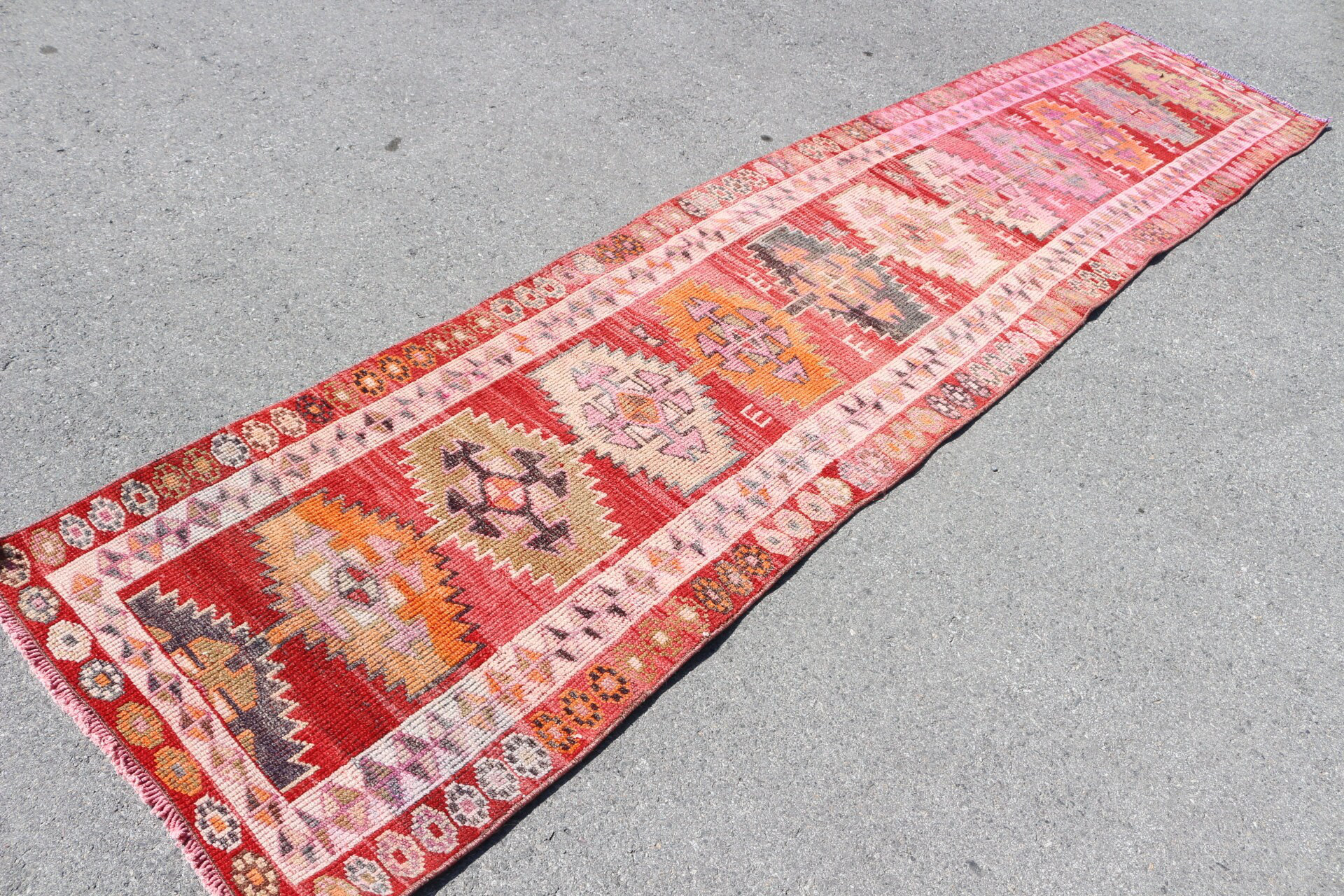 Patterned Turkish Rug Union Rustic Bold Geometric Patterned Vintage Turkish Runner Rug in ...