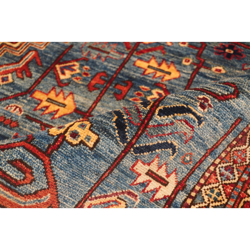 Aryana Oriental Hand Knotted Wool Blue/Beige Area Rug