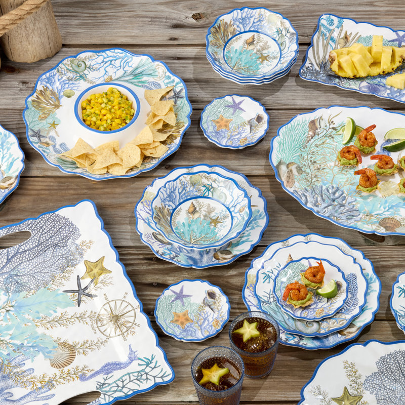 Ensemble de plateaux 2 pièces Blue Lagoon Melamine
