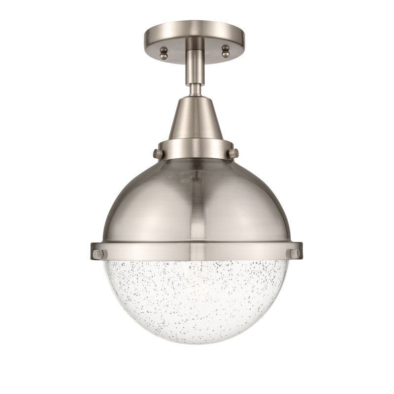 Glass LED Flush Mount, Yes, Satin Nickel, No Bulb Included
