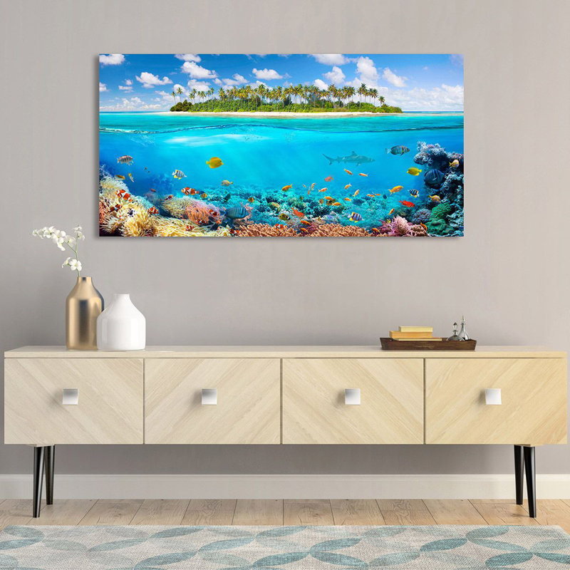 The Coral Reef - Wrapped Canvas Print, 35cm H x 70cm W x 4cm D