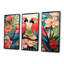 Fleurs tropicales roses et bleues - art mural perroquet-1573594629-1573594626