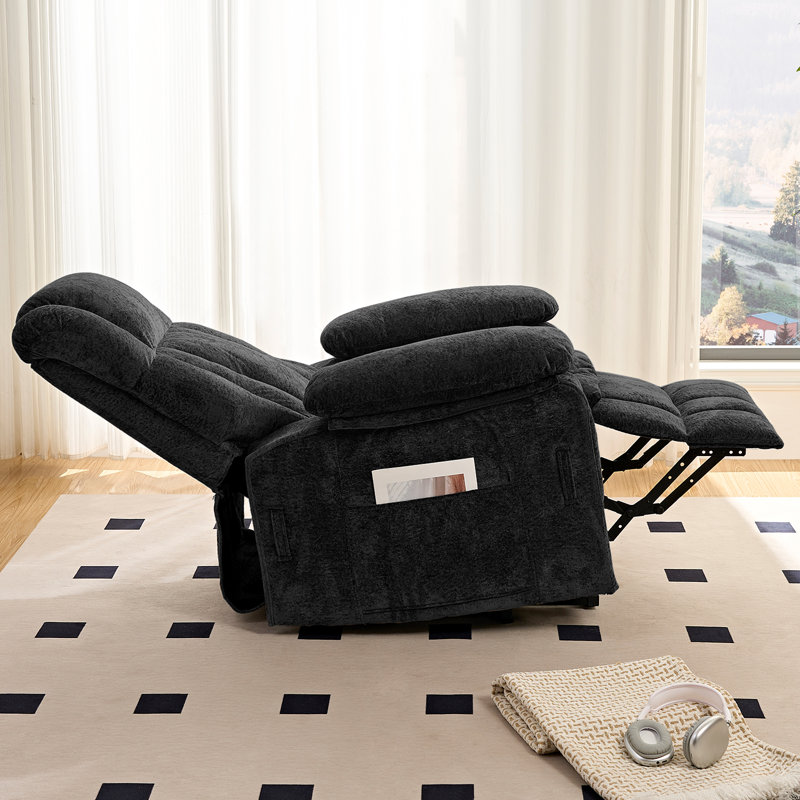 Fauteuil inclinable chauffant à deux moteurs et à massage électrique pour personnes âgées, Brown