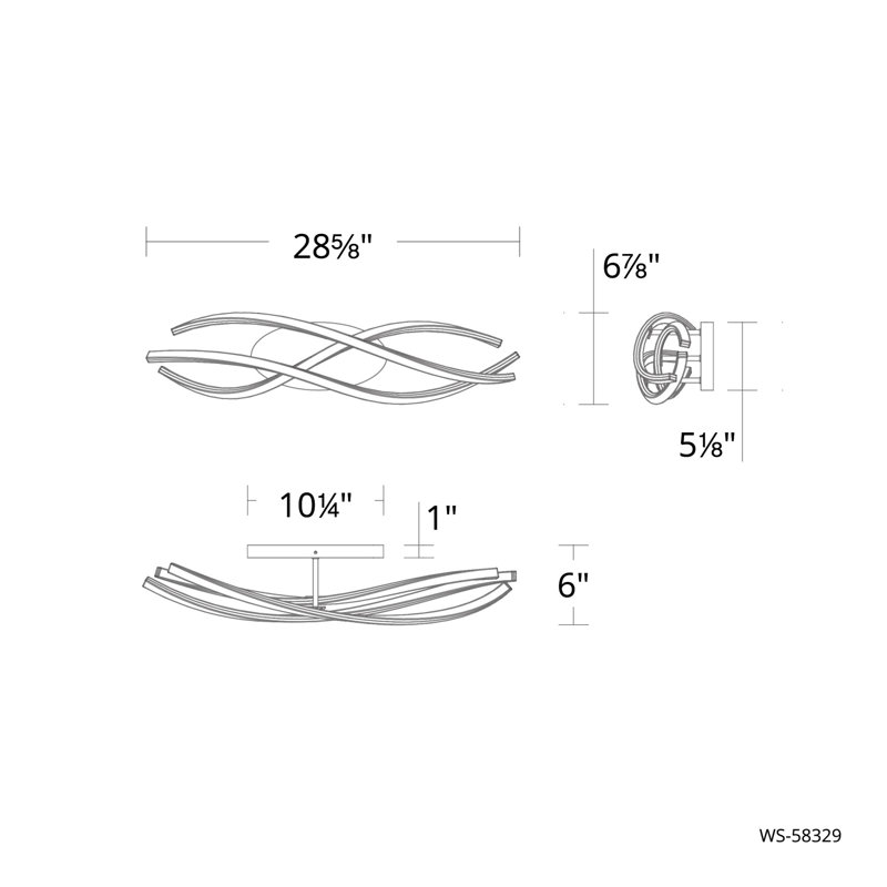  Éclairage à DEL à intensité variable pour meuble-lavabo 29 po Lior, H 6,88 po - l 28,63 po - P 6 po