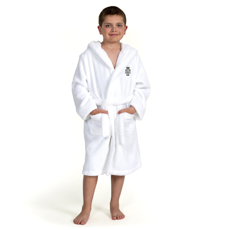 Peignoir 100% polyester Linum Kids, L, Blanc