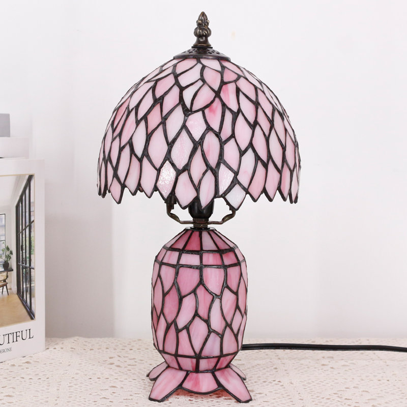 Petite lampe de table Tiffany Wisteria, Rose