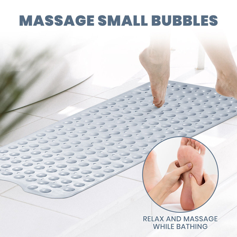 TPE,PVC-free Non-Slip Bath Mat, Blue
