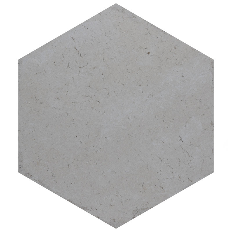 Brickyard Hex 8-1/2 In. X 9-7/8 In. Porcelain Rustic Wall & Floor Tile, White