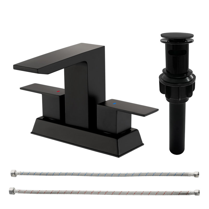 Robinet de lavabo pour salle de bain Waterfall, Noir mat