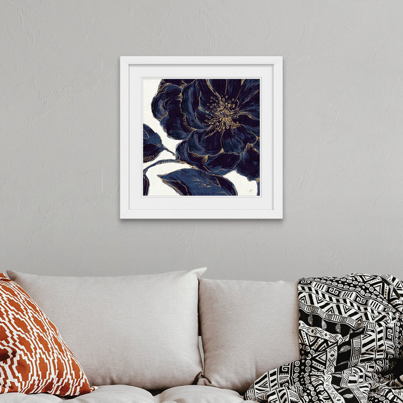 «Indigo Garden II», reproduction d'impression, Cadre blanc, H 28 x l 28 po x P 1 po