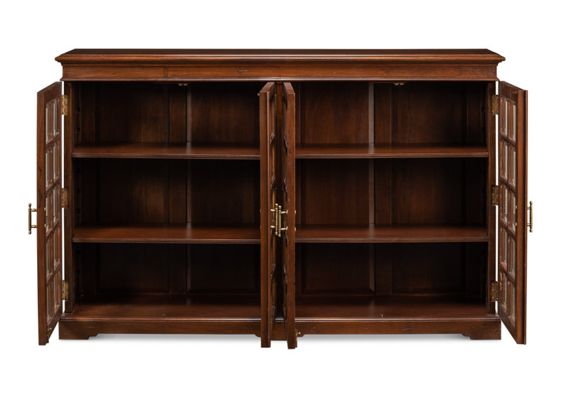 Morgan Solid Wood Bookcase, Walnut/Dark Brown